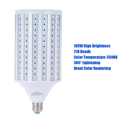 Andoer Photo Studio Photography 135W LED Corn Lamp Light Bulb 216 Beads 5500K E27 185-245V
Andoer Photo Studio Photography 135W LED Corn Lamp Light Bulb 216 Beads 5500K E27 185-245V