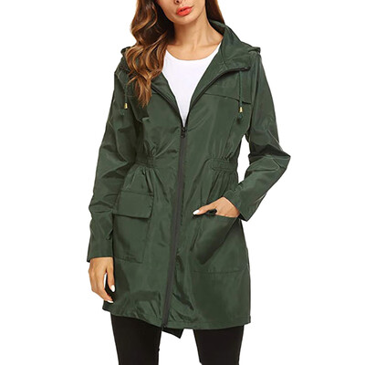 Women Autumn Fashion Concise Casual All-match Solid Color Hooded Long Sleeve Waterproof Trench
Women Autumn Fashion Concise Casual All-match Solid Color Hooded Long Sleeve Waterproof Trench