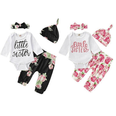 Newborn Infant Baby Girls Little Sister Romper Long Sleeve Bodysuit Floral PantsHatHeadband 4Pcs Fall Winter Outfits Set
Newborn Infant Baby Girls Little Sister Romper Long Sleeve Bodysuit Floral PantsHatHeadband 4Pcs Fall Winter Outfits Set