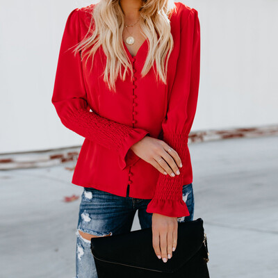 Nomeni Women Casual Solid Long Sleeve Soild Button V Neck Slim Fit Shirt Tops Blouse
Nomeni Women Casual Solid Long Sleeve Soild Button V Neck Slim Fit Shirt Tops Blouse