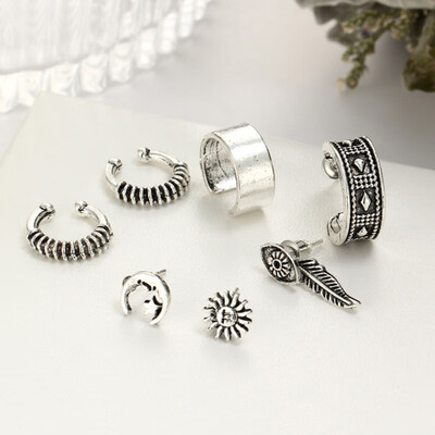 Punk Style Silver Color Earring Sets Ethnic Ear Clip Stud Earrings For Women Feather Leaf Owl Earrings
Punk Style Silver Color Earring Sets Ethnic Ear Clip Stud Earrings For Women Feather Leaf Owl Earrings