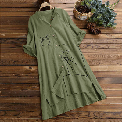 Nomeni Women Plus Size Loose Linen Swing Vintage V-Neck Pocket Print Tops Shirt Blouse
Nomeni Women Plus Size Loose Linen Swing Vintage V-Neck Pocket Print Tops Shirt Blouse