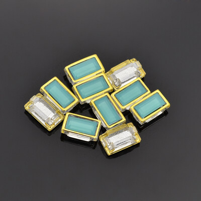 Sew on Taiwan Acrylic Garment Accessories RectangleMediumAquamarineGolden12x7x5mm Hole 05mm
Sew on Taiwan Acrylic Garment Accessories RectangleMediumAquamarineGolden12x7x5mm Hole 05mm