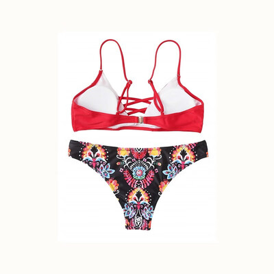 New womens printing fashion sexy split shoulder strap bikini hot spring bathing suit Europe&America swimwear
New womens printing fashion sexy split shoulder strap bikini hot spring bathing suit Europe&America swimwear
