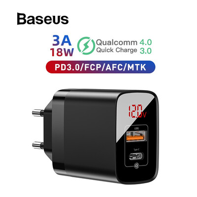 Baseus PPS Digital Display 18W quick Charger for iPhoneHUaweiSamsung portable wall charger for travel
Baseus PPS Digital Display 18W quick Charger for iPhoneHUaweiSamsung portable wall charger for travel