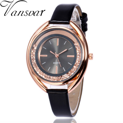 Vansvar Fashion Leather Strap Women Rhinestone Wrist Watch Casual Women Dress Watches Watched Hot Relogio Feminino 533
Vansvar Fashion Leather Strap Women Rhinestone Wrist Watch Casual Women Dress Watches Watched Hot Relogio Feminino 533