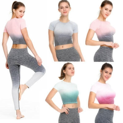 Women Summer Short Sleeve Gradient Breathable Sweatproof Quick Dry Sports Shirt Yoga Gym Fitness Running Tops T-Shirts
Women Summer Short Sleeve Gradient Breathable Sweatproof Quick Dry Sports Shirt Yoga Gym Fitness Running Tops T-Shirts