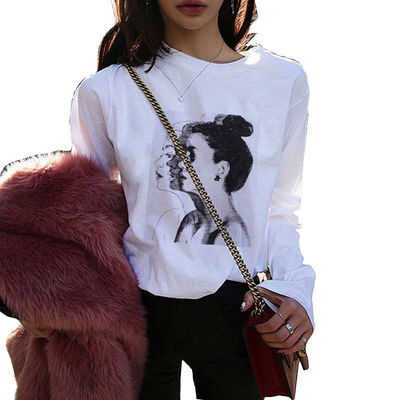 Loose Tops Women Casual T shirt Cartoon Print Round Neck Long Sleeve Basic Pullover T-shirt
Loose Tops Women Casual T shirt Cartoon Print Round Neck Long Sleeve Basic Pullover T-shirt