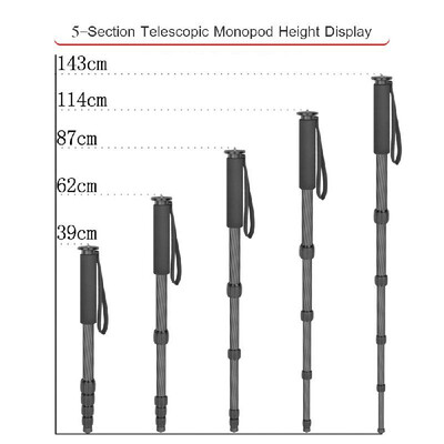 DIFUN C-255 5-Section Telescopic Photography Monopod Portable Carbon Fiber Unipod Holder 14 38 Inch Screw Mounts Bracket with Ha
DIFUN C-255 5-Section Telescopic Photography Monopod Portable Carbon Fiber Unipod Holder 14 38 Inch Screw Mounts Bracket with Ha