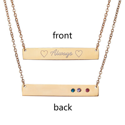 Engraved on Double Sides Blank Bar Pendant Necklace Rhinestone Custom Nameplate Date Encourage Word Letter Personalized Necklace
Engraved on Double Sides Blank Bar Pendant Necklace Rhinestone Custom Nameplate Date Encourage Word Letter Personalized Necklace