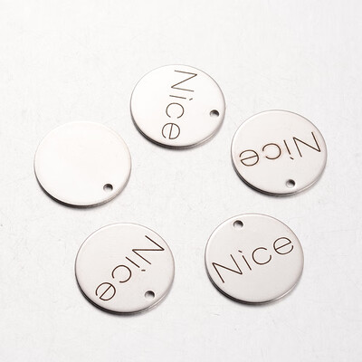 Spray Painted Stainless Steel Pendants Flat Round with Word Nice Stainless Steel Color 20x1mm Hole 2mm
Spray Painted Stainless Steel Pendants Flat Round with Word Nice Stainless Steel Color 20x1mm Hole 2mm