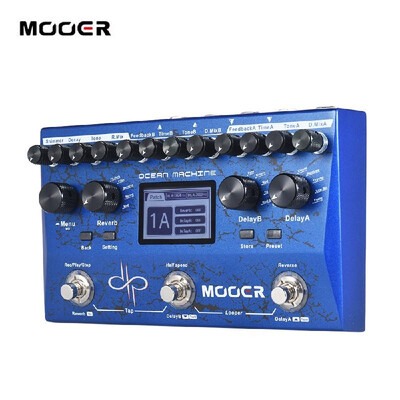 MOOER OCEAN MACHINE Premium Dual Delay Reverb Looper Multi-effects Pedal 15 Types of Delay Effects 9 Reverb Effects 44s Record
MOOER OCEAN MACHINE Premium Dual Delay Reverb Looper Multi-effects Pedal 15 Types of Delay Effects 9 Reverb Effects 44s Record