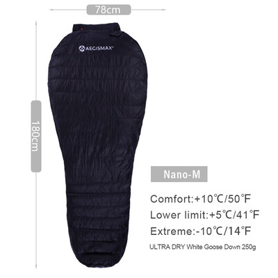 AEGISMAX Nano Outdoor Adult Camping Ultralight Mummy Type Hiking 700FP White Goose Down Sleeping Bag Spring Atumn Summer Bag
AEGISMAX Nano Outdoor Adult Camping Ultralight Mummy Type Hiking 700FP White Goose Down Sleeping Bag Spring Atumn Summer Bag