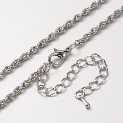 Iron Rope Chain Necklace Makings with Alloy Lobster Claw Clasps&Iron End Chains Platinum 295
Iron Rope Chain Necklace Makings with Alloy Lobster Claw Clasps&Iron End Chains Platinum 295