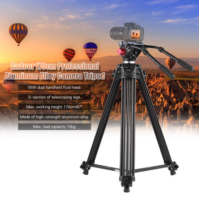 Andoer Professional Aluminum Alloy Video Camera Tripod with Dual Handled Fluid Hydraulic Head for Canon Nikon Sony DSLR Camera Cam
Andoer Professional Aluminum Alloy Video Camera Tripod with Dual Handled Fluid Hydraulic Head for Canon Nikon Sony DSLR Camera Cam