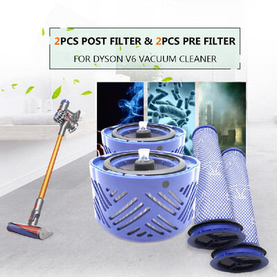 2pcs Post Filter & 2pcs Pre Filter HEPA Motor Filter Replacement for Dyson V6 Vacuum Cleaner
2pcs Post Filter & 2pcs Pre Filter HEPA Motor Filter Replacement for Dyson V6 Vacuum Cleaner