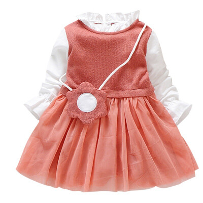 Spring Autumn New Baby Girl Sweet Solid Color Long Sleeve Tutu Dresses Cotton Mesh Comfortable Macrame Collar With Bag Dresses 
Spring Autumn New Baby Girl Sweet Solid Color Long Sleeve Tutu Dresses Cotton Mesh Comfortable Macrame Collar With Bag Dresses