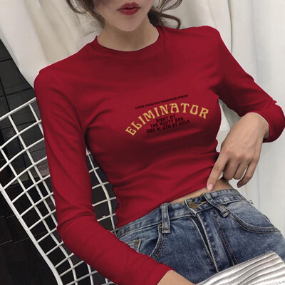 Women T-Shirt Long Sleeve Letter Print Tees Female O-Neck Slim Tops Casual Ladies Autumn Tee Shirt
Women T-Shirt Long Sleeve Letter Print Tees Female O-Neck Slim Tops Casual Ladies Autumn Tee Shirt