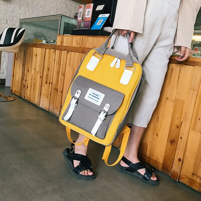 Large-capacity school bag female 2019 new Korean version of the fashion contrast color casual canvas bag wild campus backpack
Large-capacity school bag female 2019 new Korean version of the fashion contrast color casual canvas bag wild campus backpack