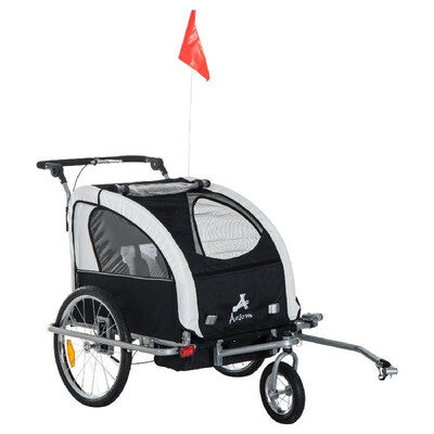 Elite II 3-In-1 Double Child Two-Wheel Bicycle Trailer Stroller&Jogger with 2 Safety Harnesses - Black White
Elite II 3-In-1 Double Child Two-Wheel Bicycle Trailer Stroller&Jogger with 2 Safety Harnesses - Black White
