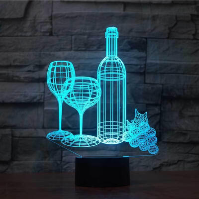 Wine Cup Bottle Modelling 3D Table Lamp Led 7 Colorful Night Light Kids Gifts Sleep Lights Bedroom Decor
Wine Cup Bottle Modelling 3D Table Lamp Led 7 Colorful Night Light Kids Gifts Sleep Lights Bedroom Decor
