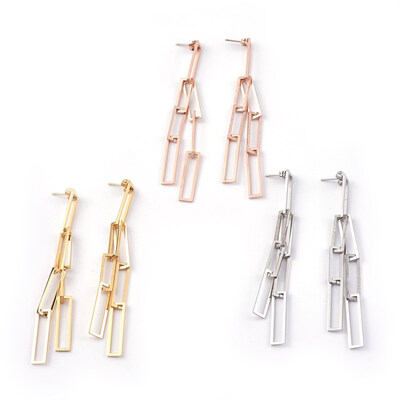 304 Stainless Steel Dangle Stud Earrings Textured Rectangle Mixed Color 84mm Pendant 182252x63x1mm Pin 07mm
304 Stainless Steel Dangle Stud Earrings Textured Rectangle Mixed Color 84mm Pendant 182252x63x1mm Pin 07mm