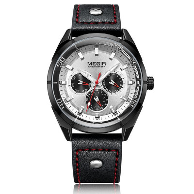 MEGIR Chronograph Sport Watch Men Clock Quartz Leather Strap Luminous Wristwatch
MEGIR Chronograph Sport Watch Men Clock Quartz Leather Strap Luminous Wristwatch