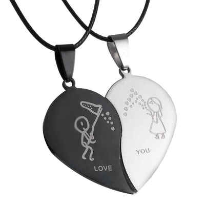 Couples Jewelry Heart Shape Necklaces Black Silver Dangle Necklace Stainless Steel Pendant Chain Girl Gift Jewelry
Couples Jewelry Heart Shape Necklaces Black Silver Dangle Necklace Stainless Steel Pendant Chain Girl Gift Jewelry