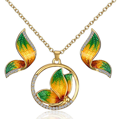 Animal Butterfly Jewelry Set Enamel Butterfly Earrings Necklace Pendant Sets Imitation Pearls Women Wedding Party Jewelry
Animal Butterfly Jewelry Set Enamel Butterfly Earrings Necklace Pendant Sets Imitation Pearls Women Wedding Party Jewelry