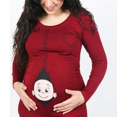 Pregnant Maternity T Shirts Casual Pregnancy Maternity Clothes with Baby Peeking Out Funny Shirts
Pregnant Maternity T Shirts Casual Pregnancy Maternity Clothes with Baby Peeking Out Funny Shirts