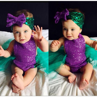 2PCS Sequin Baby Girls Mermaid Tulle Romper Bodysuit Headband Sunsuit Outfits Clothes
2PCS Sequin Baby Girls Mermaid Tulle Romper Bodysuit Headband Sunsuit Outfits Clothes