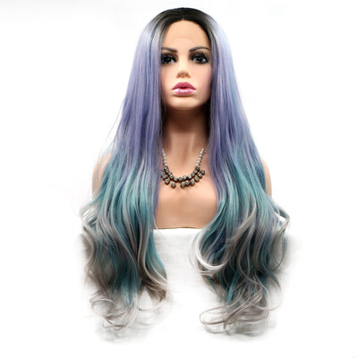 Amazing Star Lace Frontal Wigs Ombre Blue Color Half Hand Tied Heat Resistant Fiber Middle Part Synthetic Hair
Amazing Star Lace Frontal Wigs Ombre Blue Color Half Hand Tied Heat Resistant Fiber Middle Part Synthetic Hair
