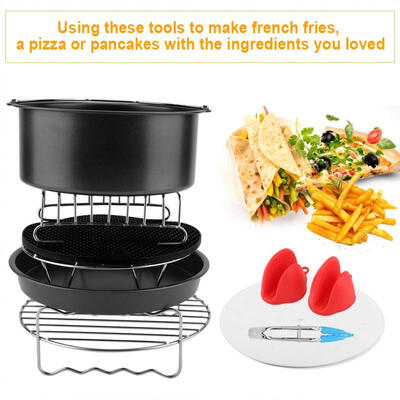 Greensen 7inch 9Pcsset Air Fryer Accessories Kit Cake Barrel Pizza Pan Skewer Rack Cooking Tools
Greensen 7inch 9Pcsset Air Fryer Accessories Kit Cake Barrel Pizza Pan Skewer Rack Cooking Tools