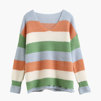 〖Follure〗Women Fashion V-Neck Striped Pacthwork Printed Long Sleeve Pullover Sweaters
〖Follure〗Women Fashion V-Neck Striped Pacthwork Printed Long Sleeve Pullover Sweaters