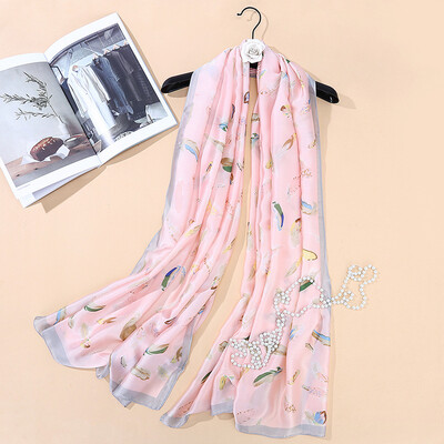 Spring&summer new feather print decorative silk scarf multi-function scarf foreign trade tail single sunscreen shawl sunshade beach towel
Spring&summer new feather print decorative silk scarf multi-function scarf foreign trade tail single sunscreen shawl sunshade beach towel