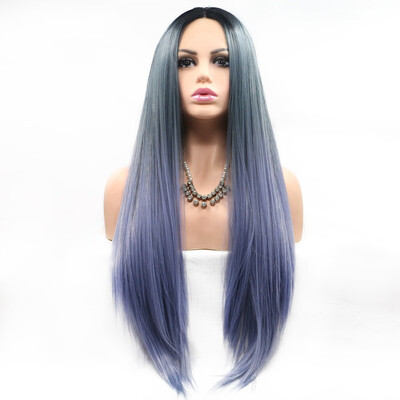 Amazing Star Lace Frontal Wigs Straight Hair Ombre Blue Color Heat Resistant Fiber Middle Part Synthetic Hair For Fashion Women
Amazing Star Lace Frontal Wigs Straight Hair Ombre Blue Color Heat Resistant Fiber Middle Part Synthetic Hair For Fashion Women