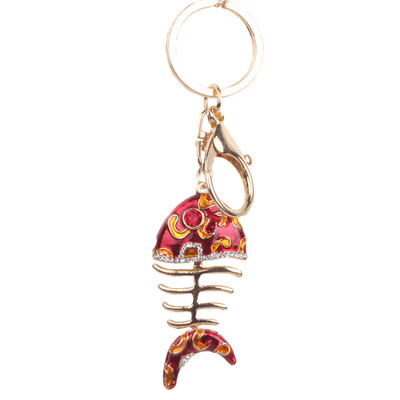 Korean version of the metal diamond cute smart fish bone alloy key chain luggage car pendant unisex small gifts
Korean version of the metal diamond cute smart fish bone alloy key chain luggage car pendant unisex small gifts