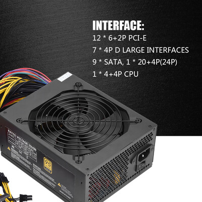 Greensen 160-240V 2000W 95 Fan PSU Power Supply for 8 GPU Miner Mining Machines mining power supply psu
Greensen 160-240V 2000W 95 Fan PSU Power Supply for 8 GPU Miner Mining Machines mining power supply psu