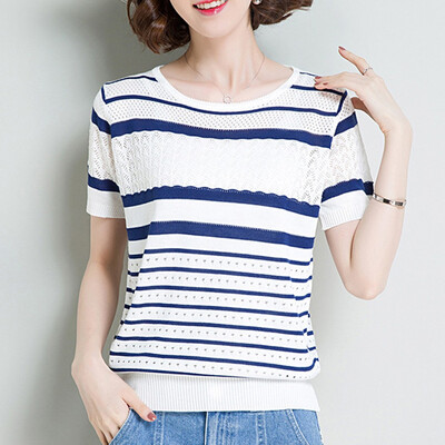 Starmoon Women Fashion Leisure O-Neck Short Sleeve Stripe T-Shirt Tops Knitting Blouse
Starmoon Women Fashion Leisure O-Neck Short Sleeve Stripe T-Shirt Tops Knitting Blouse