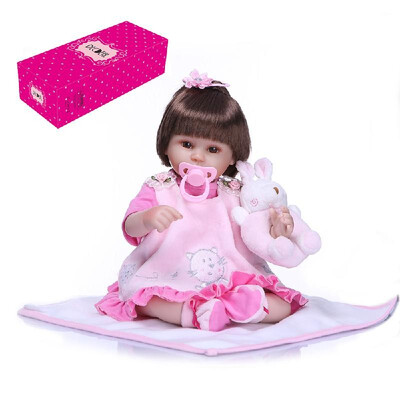 Decdeal 16inch 40cm Reborn Baby Doll Lifelike Eyes Open Silicone Vinyl Cute Gifts Toy Pink Outfit with Lovely Cat Dress Rabbit Toy
Decdeal 16inch 40cm Reborn Baby Doll Lifelike Eyes Open Silicone Vinyl Cute Gifts Toy Pink Outfit with Lovely Cat Dress Rabbit Toy