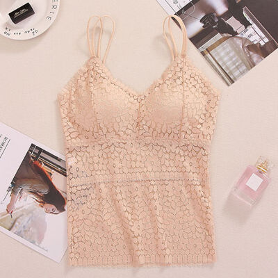 Women Beauty Padded Back Vest Lace Tube Top Underwear Sexy Lace Bottoming Camisole Fitness Underwear camisole 
Women Beauty Padded Back Vest Lace Tube Top Underwear Sexy Lace Bottoming Camisole Fitness Underwear camisole