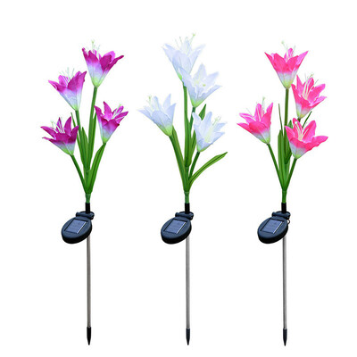 Gobestart Solar Power Flower Light LED Outdoor Garden Yard Path Lawn Landscape Lamp 3PCS