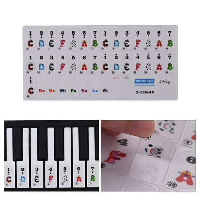 61-key Piano Keyboard Colorful Cartoon Music Note Stickers Removable Transparent for Kids Beginners Piano Practice
61-key Piano Keyboard Colorful Cartoon Music Note Stickers Removable Transparent for Kids Beginners Piano Practice