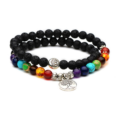 6 mm Seven Chakras Volcanic Stone Natural Stone Tree Pendant Beads Bracelet Hand Cord Unisex
6 mm Seven Chakras Volcanic Stone Natural Stone Tree Pendant Beads Bracelet Hand Cord Unisex