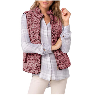 Toponeto Women Casual Solid Sleeveless Outerwear Plush Zipper Pocket Reversible Vest Coat
Toponeto Women Casual Solid Sleeveless Outerwear Plush Zipper Pocket Reversible Vest Coat