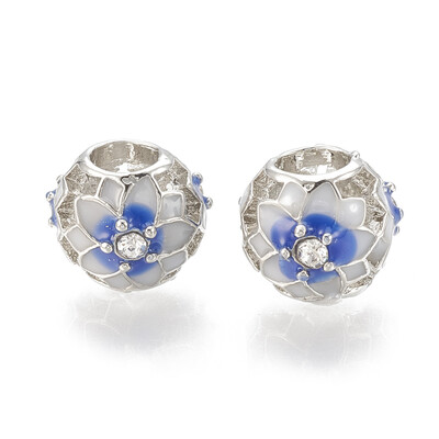 Alloy European Beads Large Hole Beads with Rhinestone&Enamel Rondelle with Flower Platinum Crystal 115x11x95mm
Alloy European Beads Large Hole Beads with Rhinestone&Enamel Rondelle with Flower Platinum Crystal 115x11x95mm