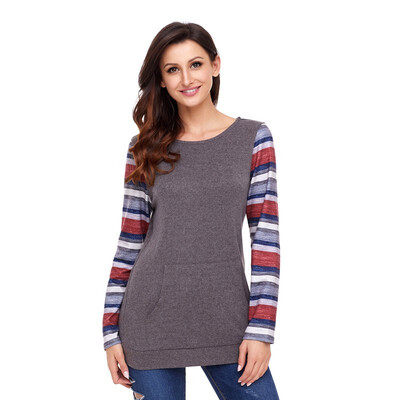 Round collar long sleeve multicolor striped two pockets pullover casual sports shirt sweatshirt
Round collar long sleeve multicolor striped two pockets pullover casual sports shirt sweatshirt