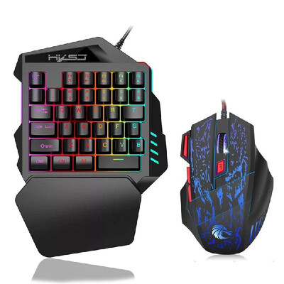 HXSJ J50 One-Handed Gaming Keyboard 35 Keys LED Backlight Wired Gaming Mouse with Breathing Light 5500 DPI 7 Button Keyboard and
HXSJ J50 One-Handed Gaming Keyboard 35 Keys LED Backlight Wired Gaming Mouse with Breathing Light 5500 DPI 7 Button Keyboard and