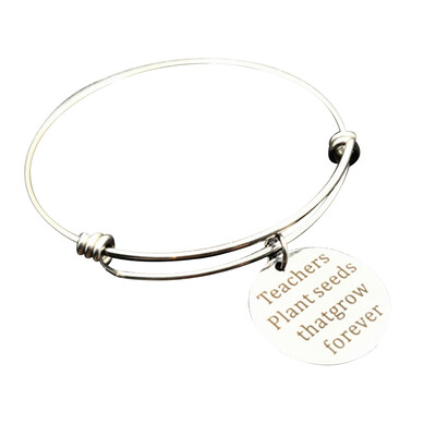 Teacher Gifts Expandable Bangle Bracelets Stainless Steel Printed Words Bracelets Suitable for Teacher Gifts
Teacher Gifts Expandable Bangle Bracelets Stainless Steel Printed Words Bracelets Suitable for Teacher Gifts