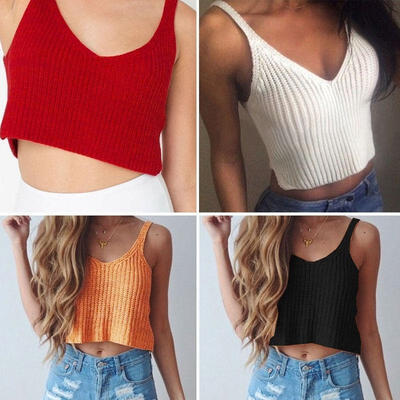 Sexy Womens Lady Crochet Knit Crop Top Halter Bra Bralette Deep V-neck Blouse 4 Color
Sexy Womens Lady Crochet Knit Crop Top Halter Bra Bralette Deep V-neck Blouse 4 Color